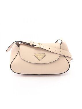 Prada Shoulder Bag Small Beige Leather
